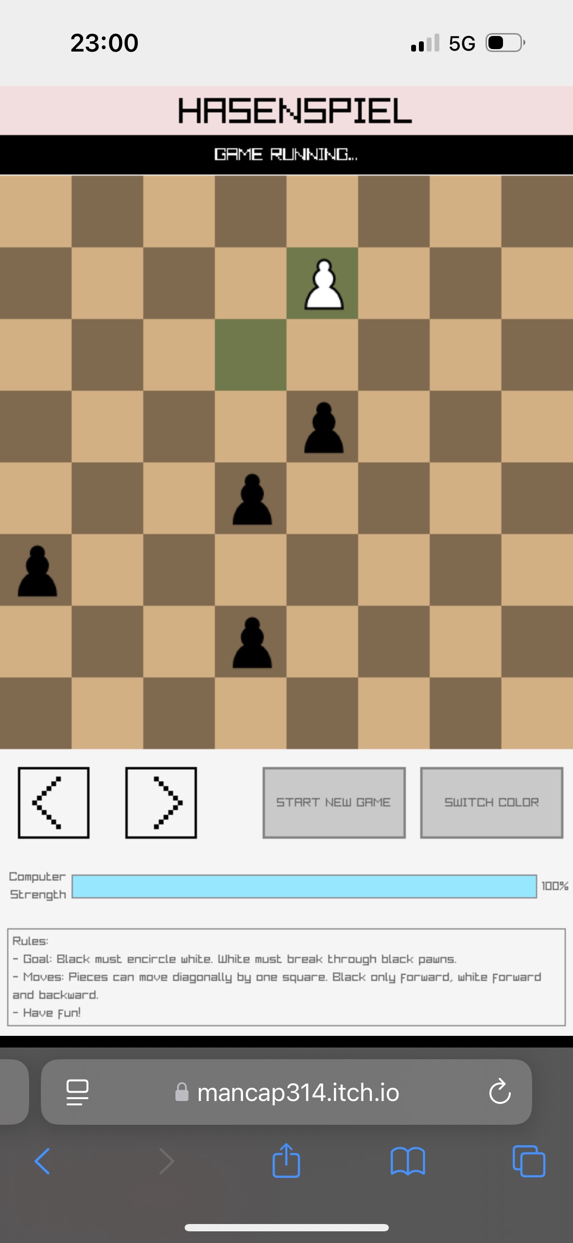 Only one good move for black